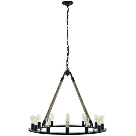 Modern Contemporary Urban Design Industrial Living Room Kitchen Chandelier Ceiling Light, Brown, Metal