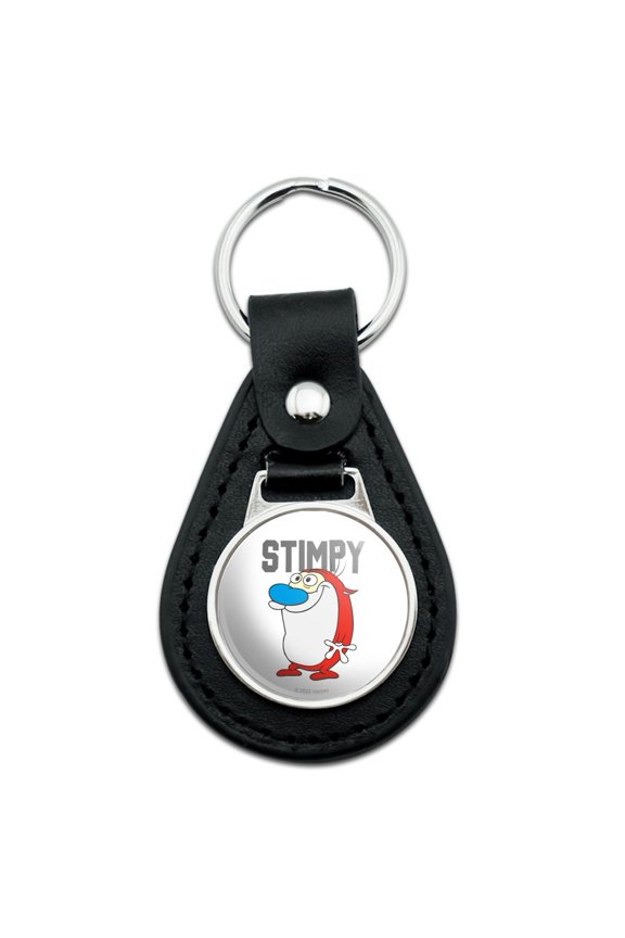 Black Leather Ren and Stimpy Show Collegiate Stimpy Keychain