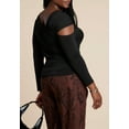 thumbnail image 2 of ELOQUII Women's Plus Size Sliced Asym Neck Top, 2 of 3
