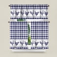 thumbnail image 2 of Blue Rooster Kitchen Curtains Short and Valance Set Buffalo Plaid Country Farm Dining Room Fabric Curtain Drapes Retro Cafe Curtains with Valance for Home Decor, 2 of 5