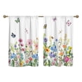 thumbnail image 2 of Celsvanis 2pcs Printed Kitchen Curtain, Short Translucent Floral Butterfly Romantic Window Drape, Spring Summer Decor For Home Kitchen Coffee Decoration 39"x27.5", 2 of 9