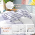 thumbnail image 3 of Purple Plaid Bedding 3 Piece Duvet Cover Set California King, Spring Summer Farmhouse Buffalo Checkered Soft Microfiber Comforter Cover with Zipper Closure & Pillowcases, FadeResistant Quilt Cover, 3 of 9