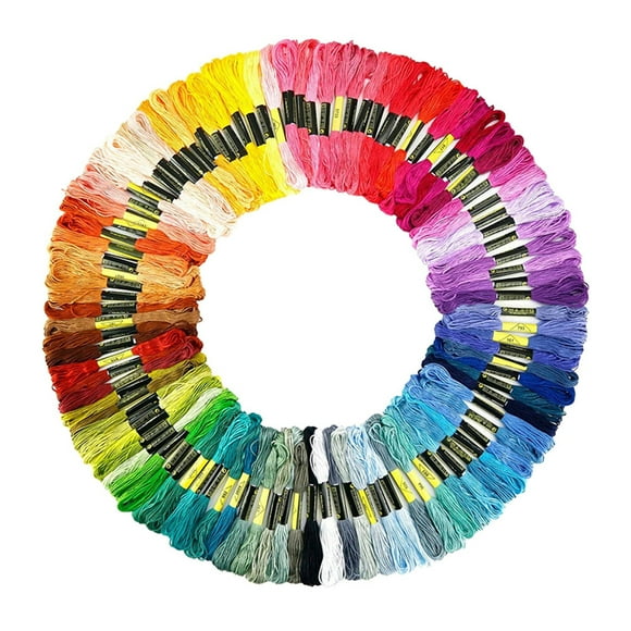 100pcs Cross Embroider Line Cross Stitch Printing Craft Kits Tools Cotton Thread for Women Random Color
