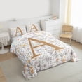 thumbnail image 3 of Homewish Letter A Monogrammed Bedding Comforter Set,Retro Rustic Flower Twin Comforter Sets,Countryside Plant Bedding Set For Child,Microfiber Room Decorative Reversible,2pcs, 3 of 8