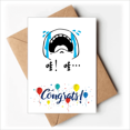 thumbnail image 1 of Cry Aloud Black Cute Chat Face Cartoon Wedding Cards Congratulations Greeting Envelopes, 1 of 3