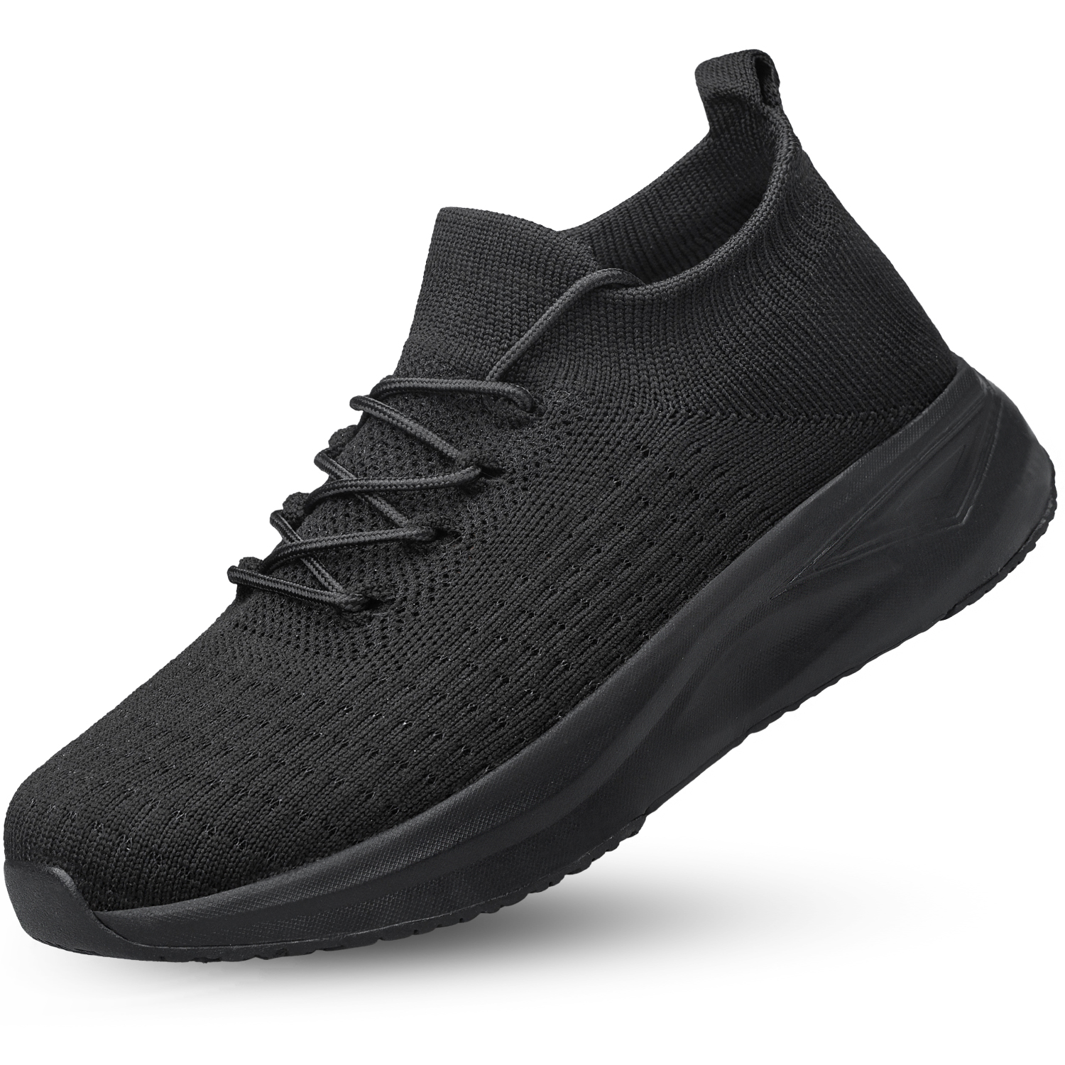 vibdiv Mens Slip on Walking Shoes Comfort Lightweight Breathable Sock Shoes Non Slip Mesh Casual Workout Tennis Gym Running Sneakers Black Size 12