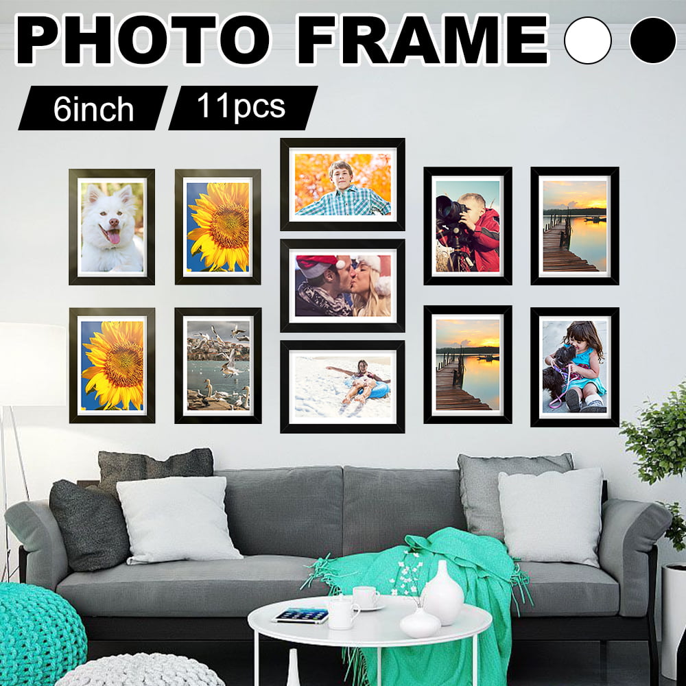 (Set of 11 Pcs) Picture Frames Collage Wall Hanging Photo Display Art DIY Home Decor Walmart