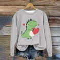 thumbnail image 1 of Jsaierl Chandails en Molleton pour Femmes Imprimé Dinosaure Tendance Hauts Mignons Décontractés Pulls Amples Automne Manches Longues Col Rond Chandail en Molleton, 1 of 4