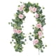 thumbnail image 2 of Arreglo floral de enredaderas artificiales, hebras versátiles de eucalipto sintético Rosa, 2 of 9