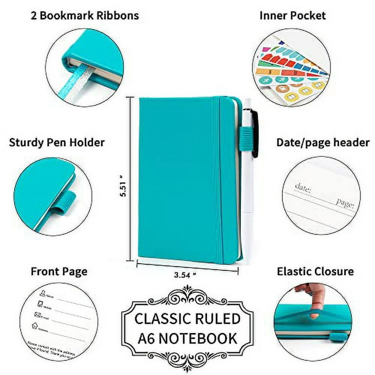 3 Pack Notebooks Journals Bulk with 3 Black Pens, Feela A5