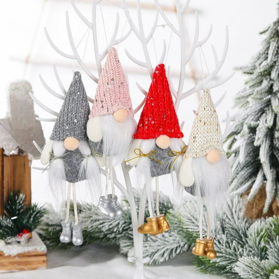 Vikakiooze 2023 Christmas Decoration Knitted Faceless Doll Pendant Creative Old Man Doll 4PCS Christmas Decorations