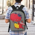 thumbnail image 6 of Goofa Dinosaur Super Hero Cartoon Pattern 17in Student Backpack - School, Travel, Work Bookbag -Laptop Backpack,Water Resistant College School Computer Bag, 6 of 6