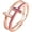 Rose, variant on Engagement Wedding 925 Sterling Silver 14K Rose Gold Plating Round Cut Pink Ruby Christmas Special Double Cross Ring For Women