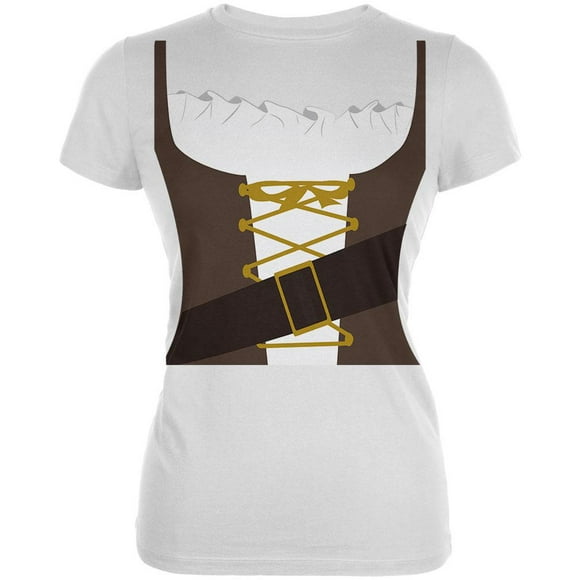Halloween Tavern Maiden Costume Marron Juniors T-Shirt Doux