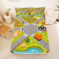 thumbnail image 5 of Manfei Toy Cars Queen Sheets,Cartoon Boys Art Queen Sheet Sets,Gray,4pcs,1 Flat Sheet, 1 Fitted Sheet and 2 Pillowcases, 5 of 6