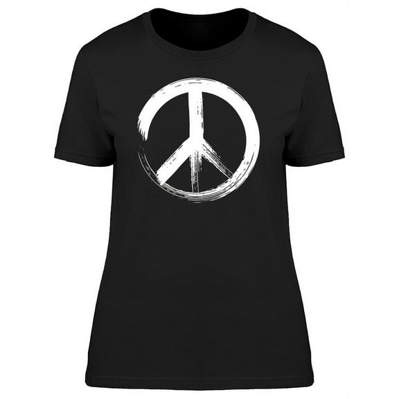 White Thick Brush Peace T-Shirt Women -Image by Shutterstock, Female Large