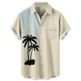 thumbnail image 1 of Camisas Para Hombre Camisa de manga corta con estampado digital 3d de ocio de tendencia de moda de playa de turismo de vacaciones de verano para hombres (Beige, XL), 1 of 3