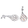 thumbnail image 2 of Diamond Dangler Earrings Ladies 14K White Two Tone Gold Round Pave 1.75 Tcw., 2 of 4
