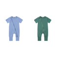 thumbnail image 1 of (2-Pack) Rinsvye Newborn infant Baby Rompers infant Rompers Girl Footless Pajamas Zipper Short Twin Clothes Girls Sleeve Sleeper Jumpsuit, 1 of 9