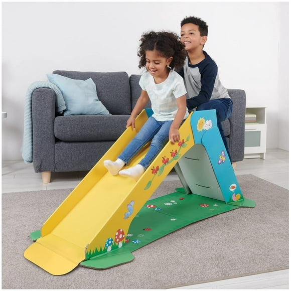 Pop2Play Toddler Playground Indoor Slide for Kids â Durable Eco-Friendly Foldaway Cardboard Slide (Sunny)