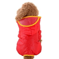 Moocorvic Hooded Dog Raincoats for Medium Dogs, Waterproof Reflective Adjustable Pet Rain Coat(Red,S)