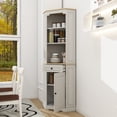 thumbnail image 3 of YIYADO 68" Tall Farmhouse Corner Cabinet, Corner Storage with 1 Door, 1 Drawer and an Adjustable Shelf, Farmhouse Bar Storage, White, 3 of 6