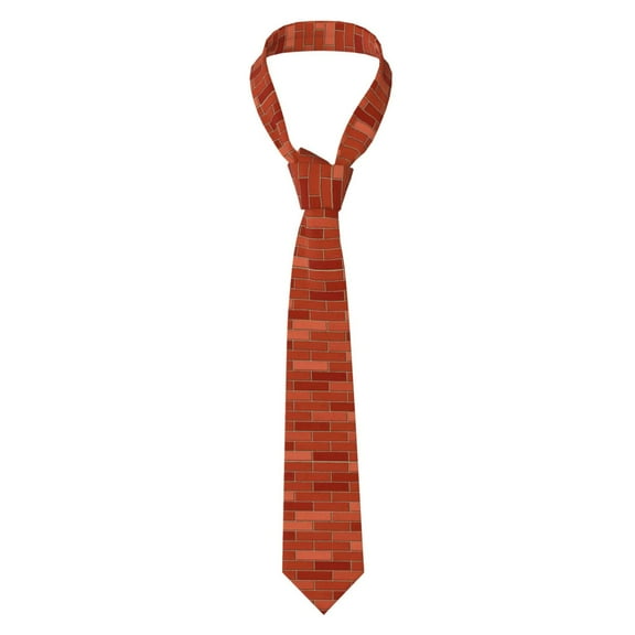 Men Silk Tie Red Brick Wall Mens Necktie for Business and Wedding