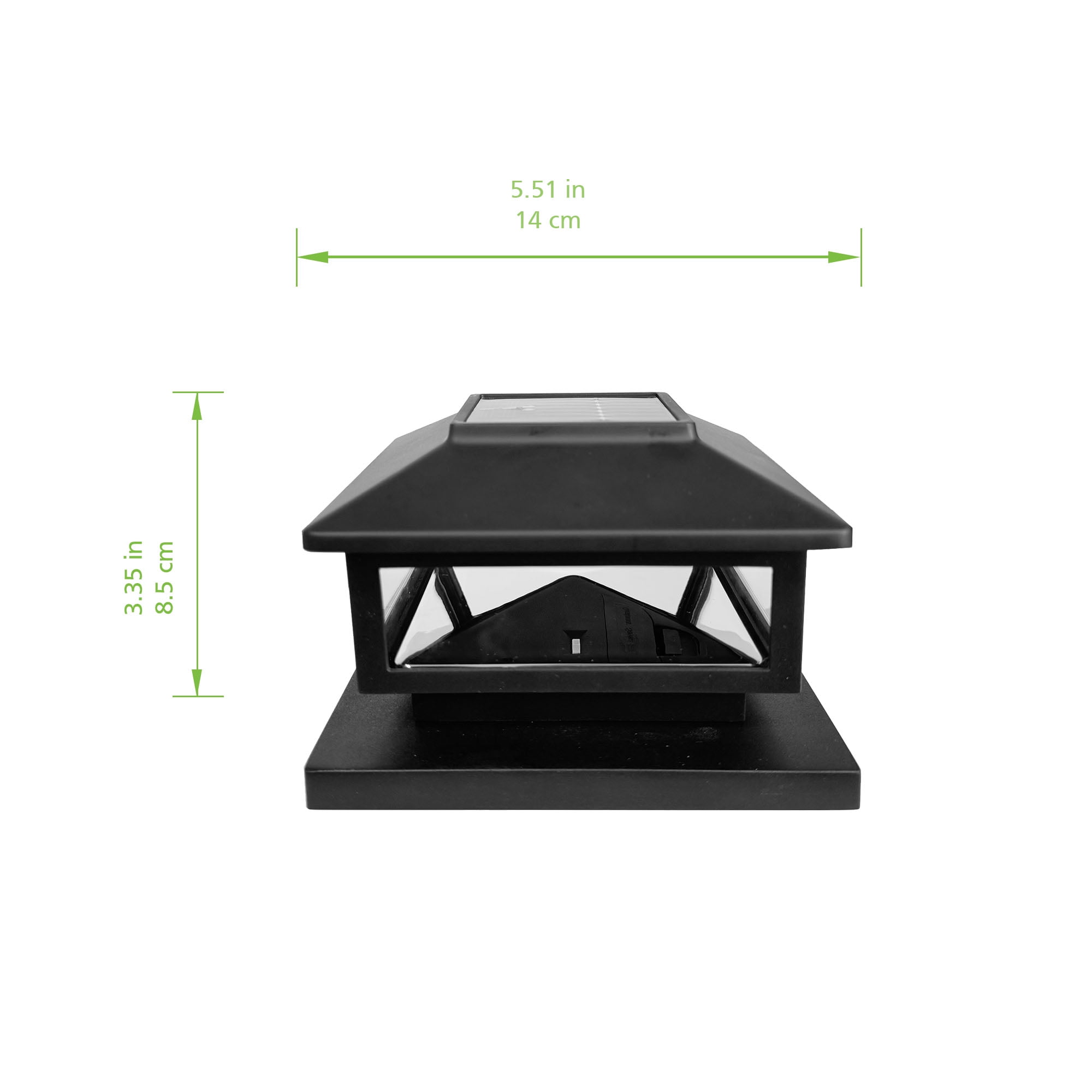 Better Homes & Gardens Nico Solar Powered Black Outdoor LED Deck Post Cap Light, 20 Lumens