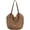 Brown, variant on Kukuzhu Hand-woven Soft Large Straw Shoulder Bag Retro Boho Tote Bags Summer Beach Woven bag Rattan Handbag