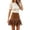 Brown, variant on Women's Tennis Skirts Summer Lady Western Embroidered Fringe Half Length Skirt Short Dress Brown XL