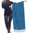 thumbnail image 4 of Shawl Wraps for Women - Blue star print Oversized Fall Winter Fashion Blanket Scarf for Women, 4 of 6