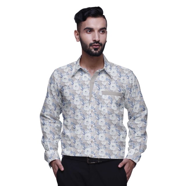 BESTMAN Slim FitShirtsFor Men Button DownLong Sleeve PrintedShirtsFor Boys