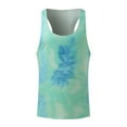 thumbnail image 4 of Baqcunre Tank Tops Men Male Spring And Summer Tie Dye Tank Oversized Breathable Strapless Sleeveless Top T-Shirts For Men Tops For Men Blue M, 4 of 5