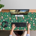 thumbnail image 4 of Long Mouse Pads for Desk,Green Christmas Santa and Icon Pattern Desk Mats on Top Of Desks, Desk Mouse Pad Extra Large with 3mm Non-Slip Base and Stitched Edge for Gaming,Office,Work,Home 47.3x23.6in, 4 of 5