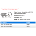 thumbnail image 2 of Water Pump - Compatible with 1998 - 2001 Chevy Metro 1999 2000, 2 of 2
