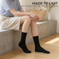 thumbnail image 4 of Kinyoki Crew Socks for Women, Thin Cotton Casual Soft Aesthetic Womens Socks 5 Pairs, 4 of 6