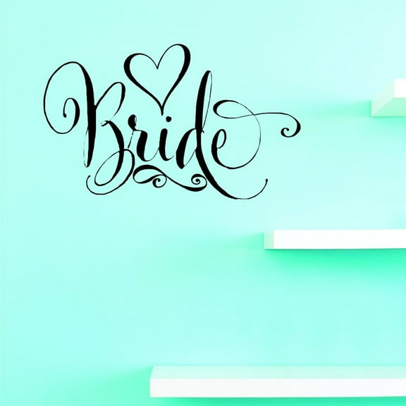 Custom Decals Bride Wall Art Size: 8 X 20 Inches Color: Black