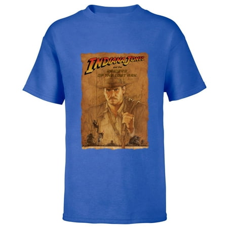 Lucasfilm Indiana Jones Raiders of the Lost Ark Poster Art – Short Sleeve T-Shirt for Kids – Customized-Royal
