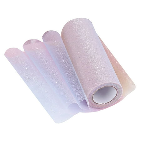 

UDIYO Tulle Roll Rainbow Glitter Tulle Roll for Table Runner Chair Sash Bow DIY Sewing Craft