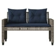 thumbnail image 3 of vidaXL 4 Piece Garden Sofa Set with Cushions Grey Poly Rattan Glass, 3 of 5