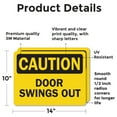 thumbnail image 2 of (2 Pack) Door Swings Out OSHA Caution Sign 14 Inch X 10 Inch Vinyl Label Decal Sticker Weather Resistant, UV Protected for Workplace, Business, and Construction Site, Made in the USA, 2 of 7
