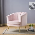 thumbnail image 4 of Furniture of America Elvie Velvet Upholstered Accent Chair in Soft Pink, 4 of 7