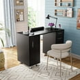 thumbnail image 3 of Advwin Manicure Table Nail Desk, Beauty Salon Station with Dust Collector, Wrist Cushion, Drawers, Shelves & Storage Cabinet, 3 of 9