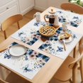 thumbnail image 5 of Navy Blue Spring Floral Placemats Set of 6 Farmhouse Butterfly Watercolor Place Mats Indoor Wipeable Table Mats Washable Cloth Dining Table Placemats for Kitchen Holiday Party Home Decor 13x19 Inch, 5 of 9