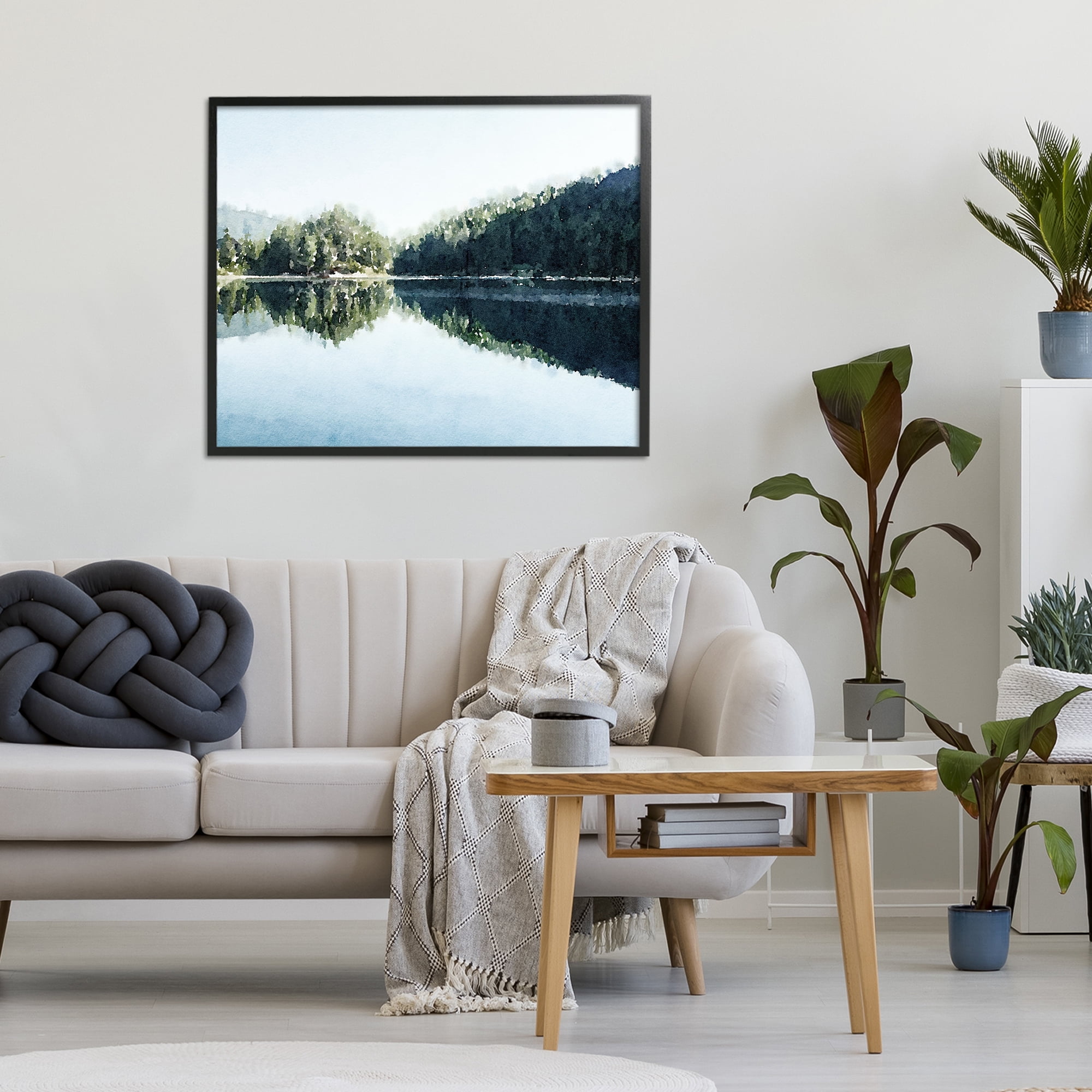 Stupell Industries Blue Lake Reflections Black Framed Giclee Art, design by Kim Curinga