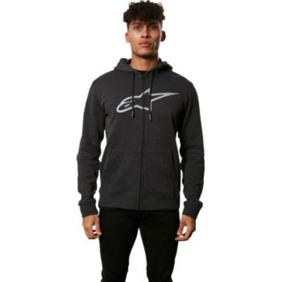Alpinestars Mens Ageless ll Zip Motorcycle Charcoal/Gray Hoodies-Large