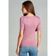 thumbnail image 5 of Essential Basic Women's Cotton Blend V Neck Tee Shirt Half Sleeves - Junior and Plus Sizes, 5 of 5