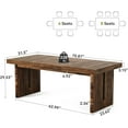thumbnail image 6 of Tribesigns Farmhouse Computer Desk, 70.8 inch Executive Office Desk with Solid Legs, Wooden Study Writing Table for Home Office, Rustic Brown, 6 of 7