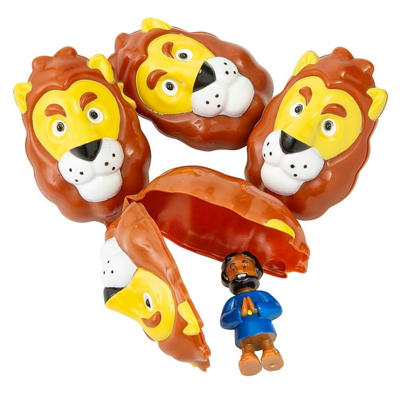 Fun Express 3" Daniel & the Lion Toy-Filled Plastic Easter Eggs - 12 Pieces
