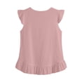 thumbnail image 5 of OSFVNOXV Cute Tops for Women Ladies Boho Top Babydoll Cap Sleeves Ruffle Hem V-Neck Summer Gauze Blouse, 5 of 5